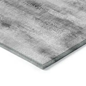 Photo of 8' Runner Gray Washable Non Skid Indoor Outdoor Runner Rug