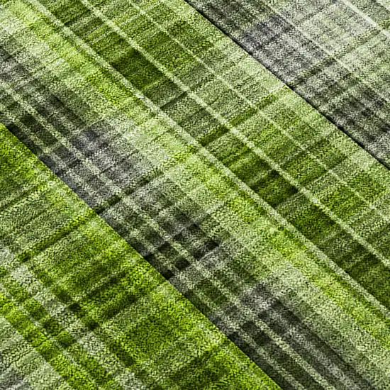 Green Black and Gray Plaid Washable Non Skid Indoor Outdoor Area Rug Photo 8