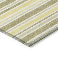 Photo of 8' Runner Khaki Striped Washable Non Skid Indoor Outdoor Runner Rug