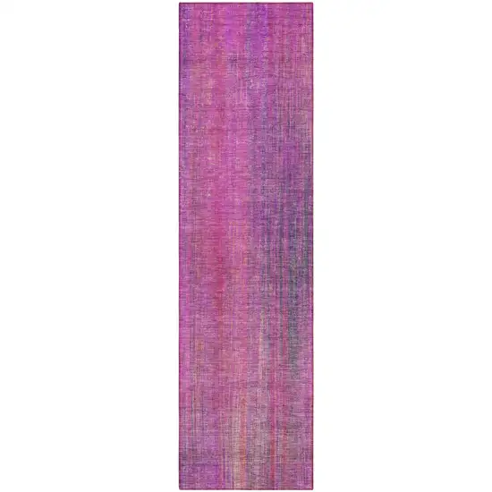 Lilac Striped Washable Non Skid Indoor Outdoor Runner Rug Photo 5