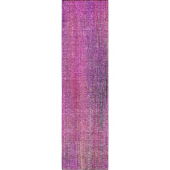 8' Runner Lilac Striped Washable Non Skid Indoor Outdoor Runner Rug Photo 5