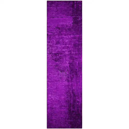 Purple Abstract Washable Non Skid Indoor Outdoor Runner Rug Photo 2