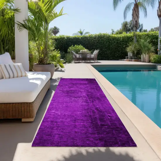 Purple Abstract Washable Non Skid Indoor Outdoor Runner Rug Photo 8