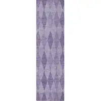 Photo of 8' Runner Purple Geometric Washable Non Skid Indoor Outdoor Runner Rug