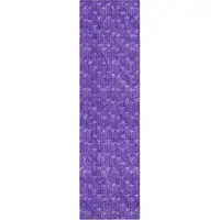 Photo of 8' Runner Purple Geometric Washable Non Skid Indoor Outdoor Runner Rug