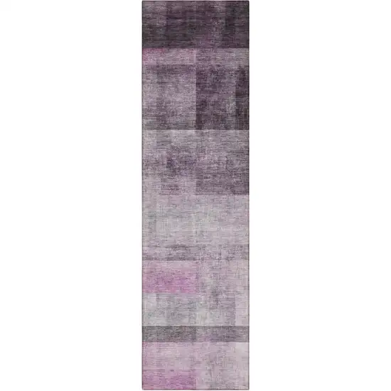 8' Runner Purple Ombre Washable Non Skid Indoor Outdoor Runner Rug Photo 5