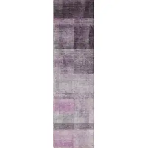 Photo of 8' Runner Purple Ombre Washable Non Skid Indoor Outdoor Runner Rug