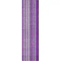 Photo of 8' Runner Purple Striped Washable Non Skid Indoor Outdoor Runner Rug