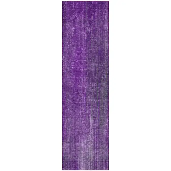 8' Runner Purple Striped Washable Non Skid Indoor Outdoor Runner Rug Photo 4