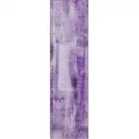 Photo of 8' Runner Purple Washable Non Skid Indoor Outdoor Runner Rug