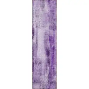 Photo of 8' Runner Purple Washable Non Skid Indoor Outdoor Runner Rug