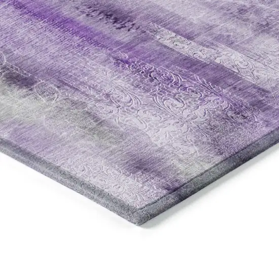 Purple Washable Non Skid Indoor Outdoor Runner Rug Photo 7