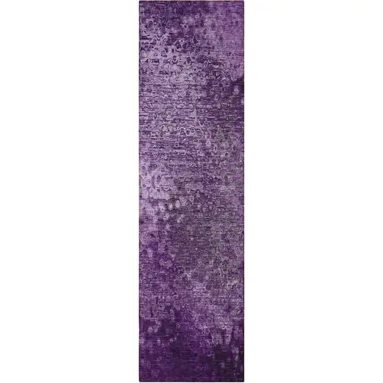 8' Runner Purple Washable Non Skid Indoor Outdoor Runner Rug Photo 4