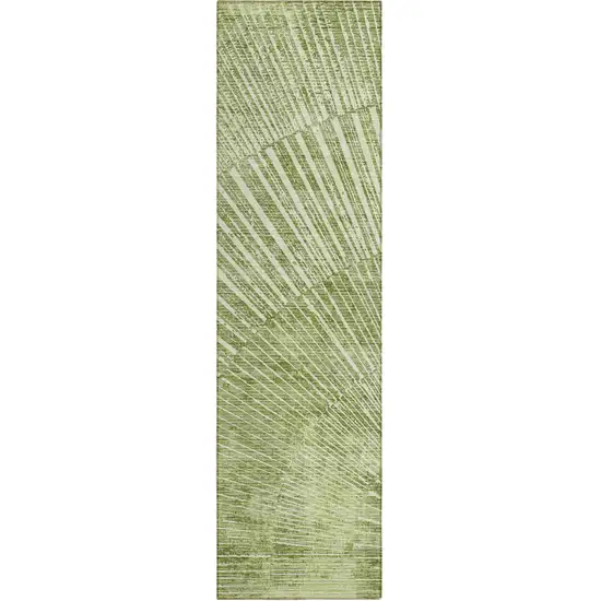 8' Runner Sage Abstract Washable Non Skid Indoor Outdoor Runner Rug Photo 2