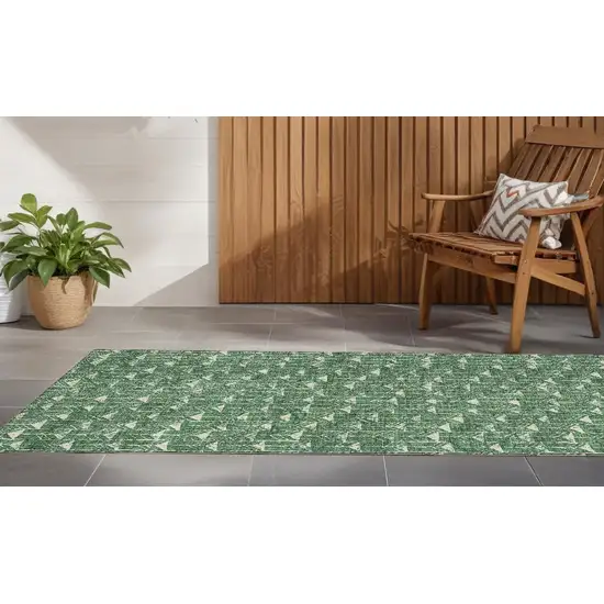 8' Runner Sage Geometric Washable Non Skid Indoor Outdoor Runner Rug Photo 1