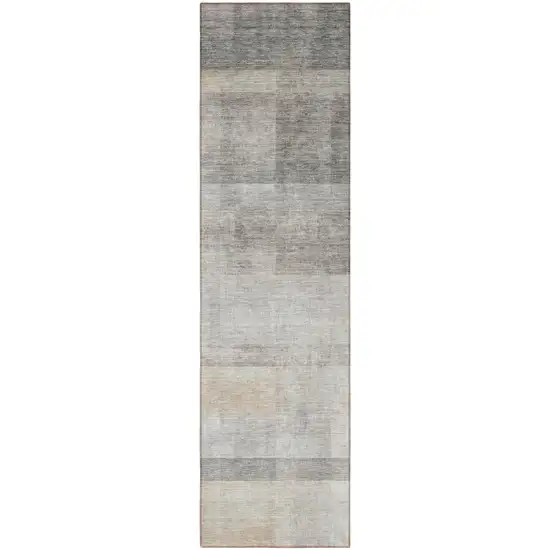 Taupe Ombre Washable Non Skid Indoor Outdoor Runner Rug Photo 4