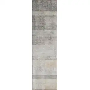 Photo of 8' Runner Taupe Ombre Washable Non Skid Indoor Outdoor Runner Rug