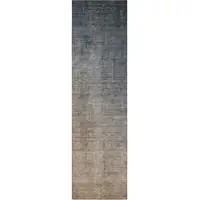 Photo of 8' Runner Taupe and Gray Ombre Washable Non Skid Indoor Outdoor Runner Rug