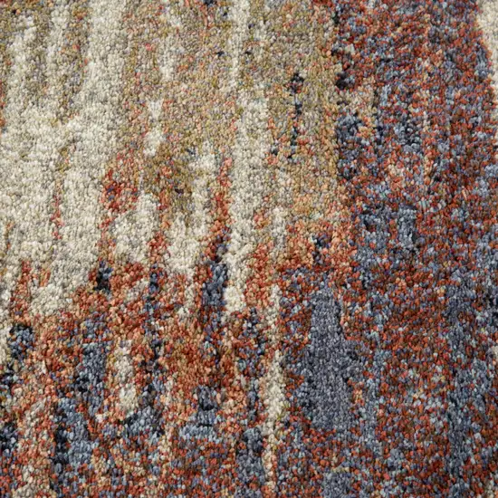 10' Rust Abstract Power Loom Runner Rug Photo 9