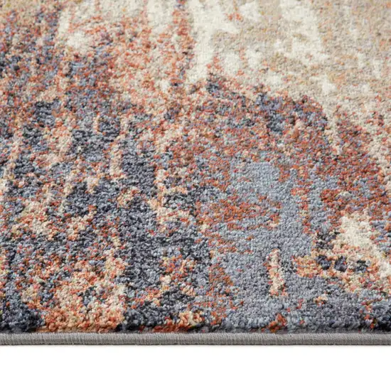 10' Rust Abstract Power Loom Runner Rug Photo 8