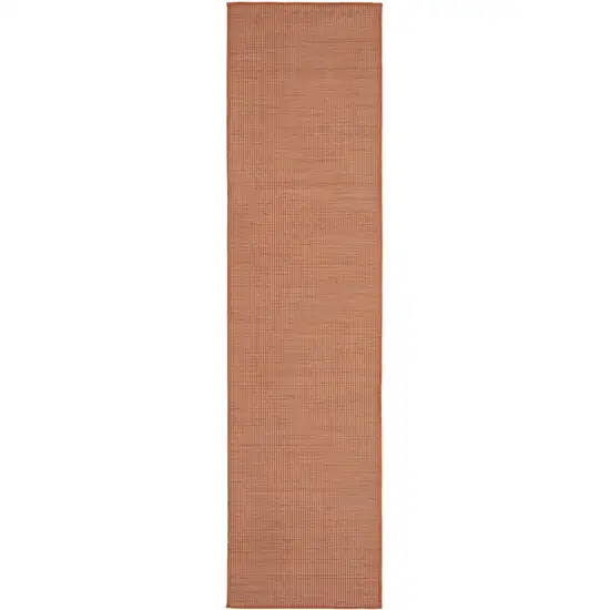 8' Rust Power Loom Runner Rug Photo 2