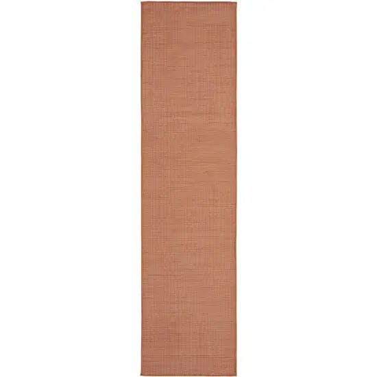 8' Rust Power Loom Runner Rug Photo 1