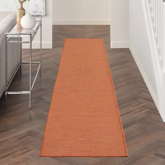 12' Rust Power Loom Runner Rug Photo 5