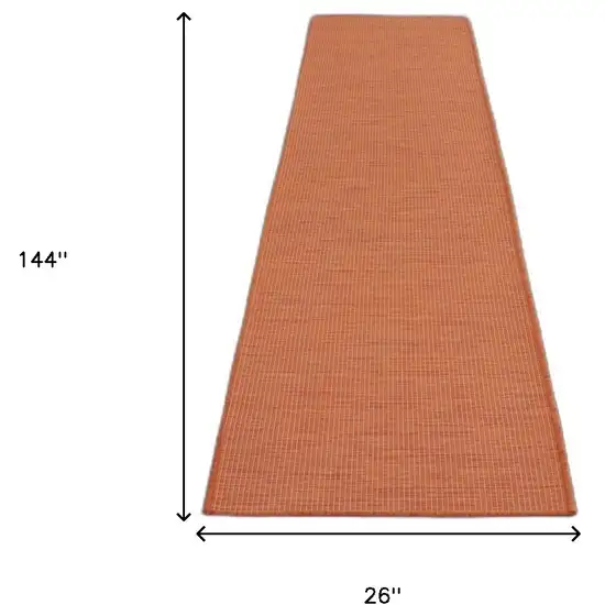 12' Rust Power Loom Runner Rug Photo 7