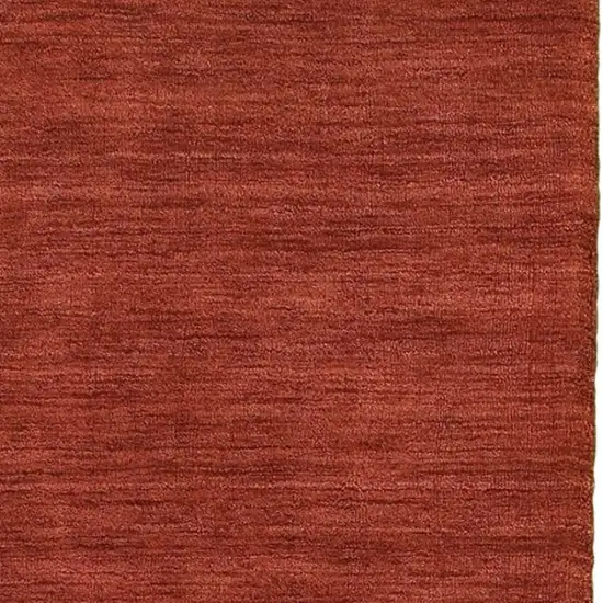 8' Rust Wool Hand Tufted Runner Rug Photo 5