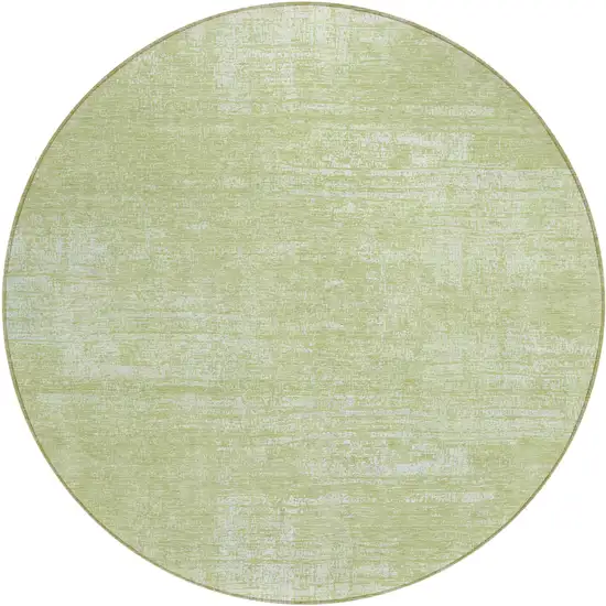 8' Sage Artichoke Green And Mint Green Round Abstract Washable Indoor Outdoor Area Rug Photo 2