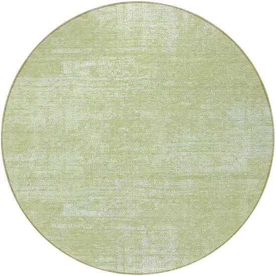 8' Sage Artichoke Green And Mint Green Round Abstract Washable Indoor Outdoor Area Rug Photo 4