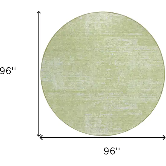 8' Sage Artichoke Green And Mint Green Round Abstract Washable Indoor Outdoor Area Rug Photo 3