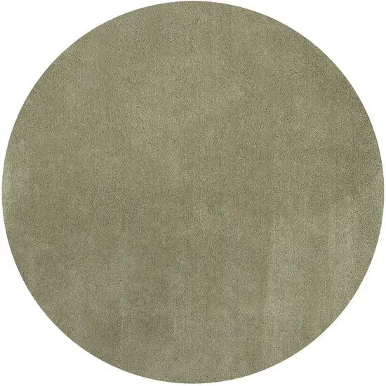 8' Sage Green Round Indoor Shag Rug Photo 1