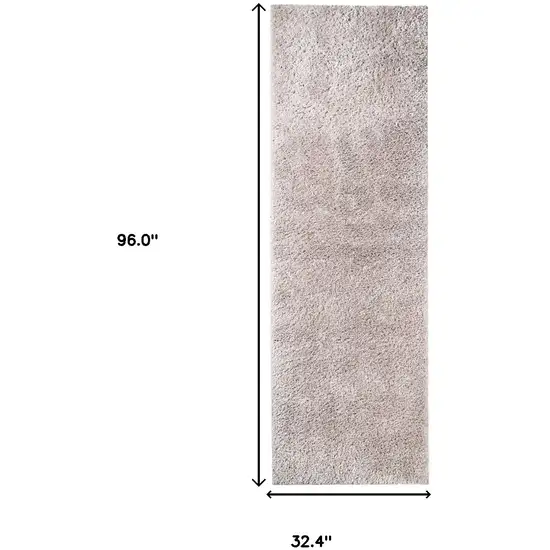 8' Shag Stain Resistant Runner Rug Photo 7