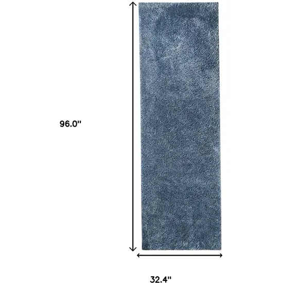 8' Shag Stain Resistant Runner Rug Photo 7