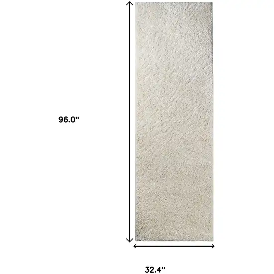 8' Shag Stain Resistant Runner Rug Photo 7