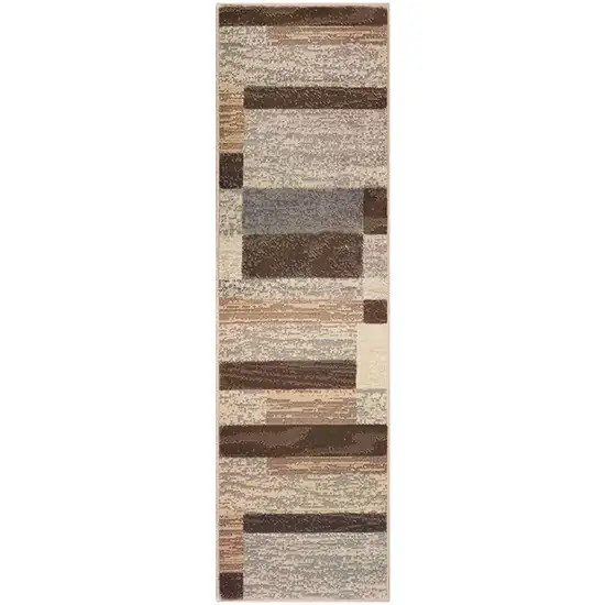 12' Slate Patchwork Power Loom Runner Rug Photo 1