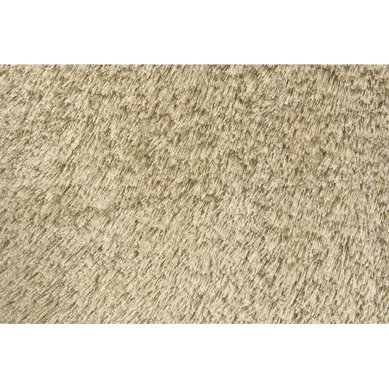 8' Tan And Taupe Round Shag Tufted Handmade Area Rug Photo 3