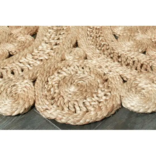 6' Tan Floral Rings Jute Area Rug Photo 3