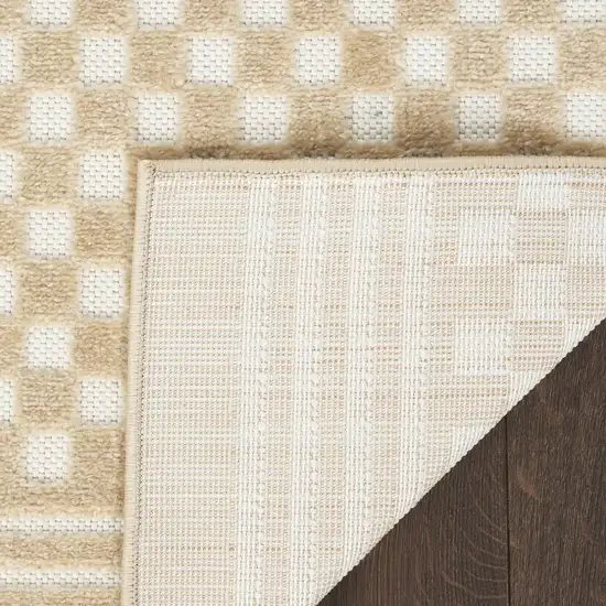 6' Tan Geometric Runner Rug Photo 8