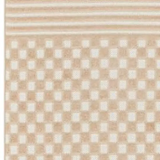 6' Tan Geometric Runner Rug Photo 7