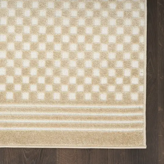 6' Tan Geometric Runner Rug Photo 4