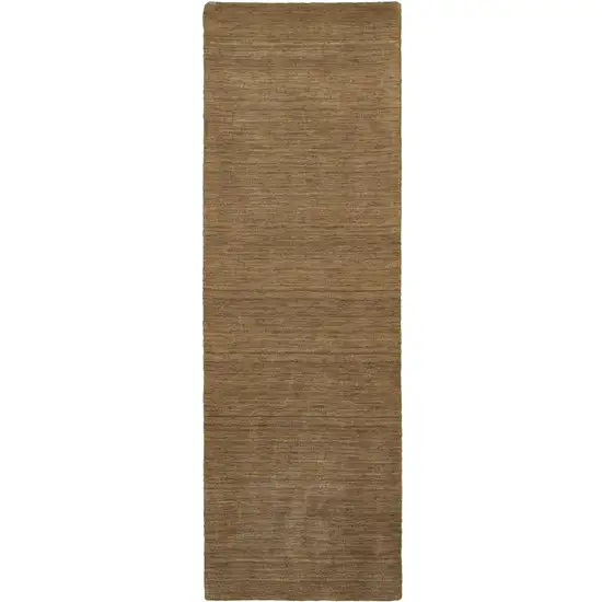 8' Tan Wool Hand Tufted Runner Rug Photo 2