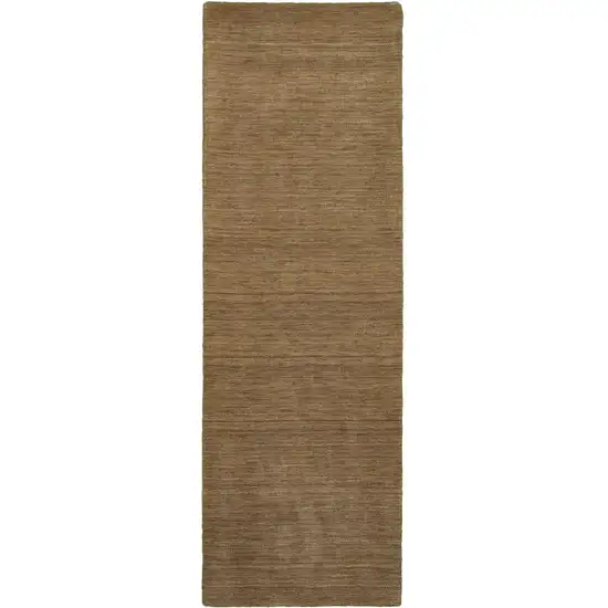 8' Tan Wool Hand Tufted Runner Rug Photo 4