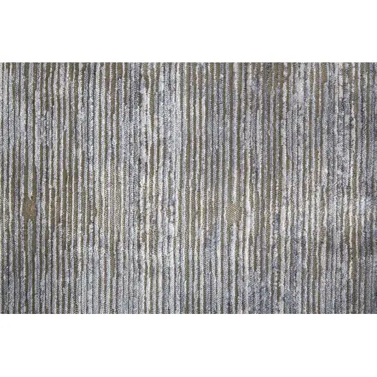 10' Taupe Silver And Tan Abstract Power Loom Runner Rug Photo 5