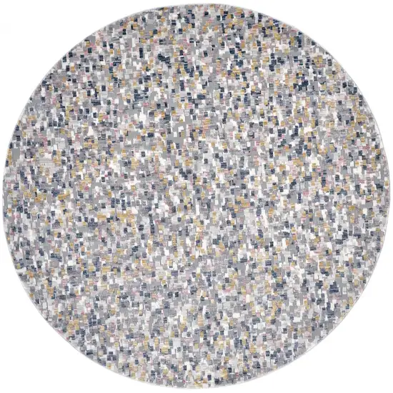 6' Taupe Tan And Orange Round Abstract Stain Resistant Area Rug Photo 1