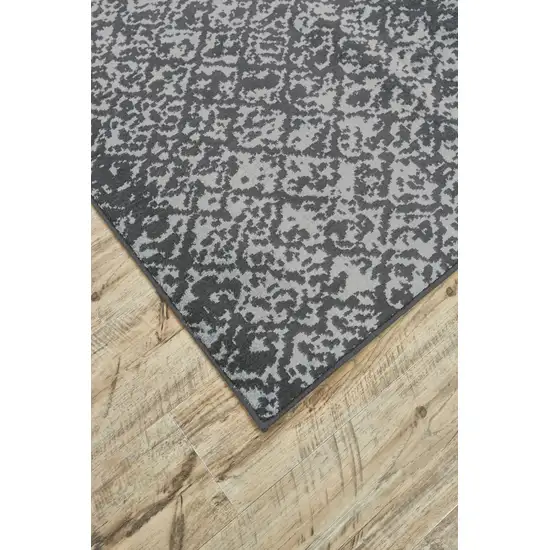 8' Taupe and Gray Abstract Power Loom Runner Rug Photo 4