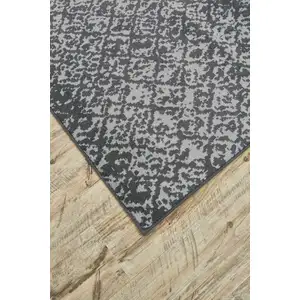 Photo of 8' Taupe and Gray Abstract Power Loom Runner Rug