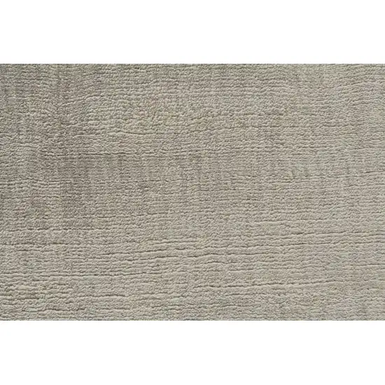 8' Taupe and Gray Chevron Hand Woven Runner Rug Photo 6