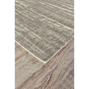 Photo of 8' Taupe and Gray Chevron Hand Woven Runner Rug